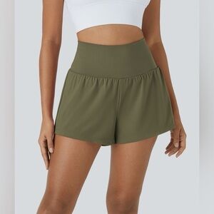 HALARA Olive Green Athletic Shorts
